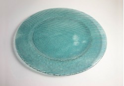 Plato circular en color aguamarina
